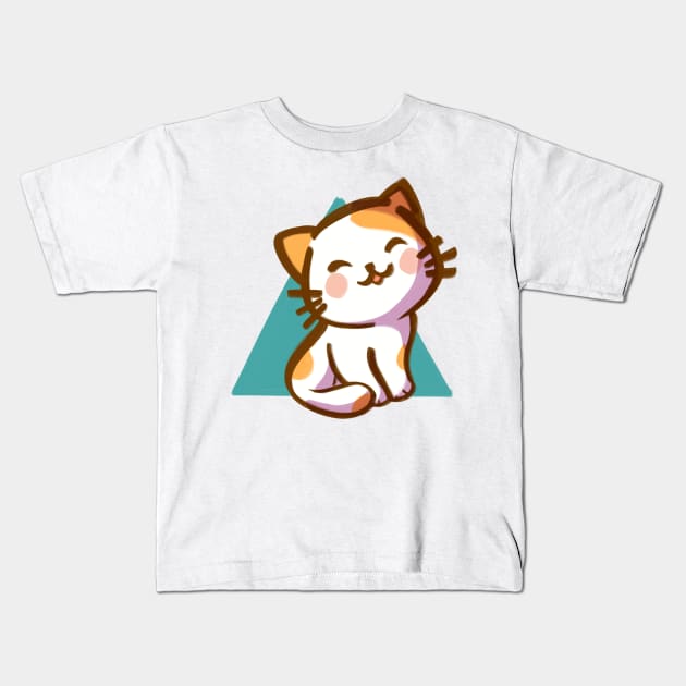 Cute Cat Kids T-Shirt by Ruxcel23